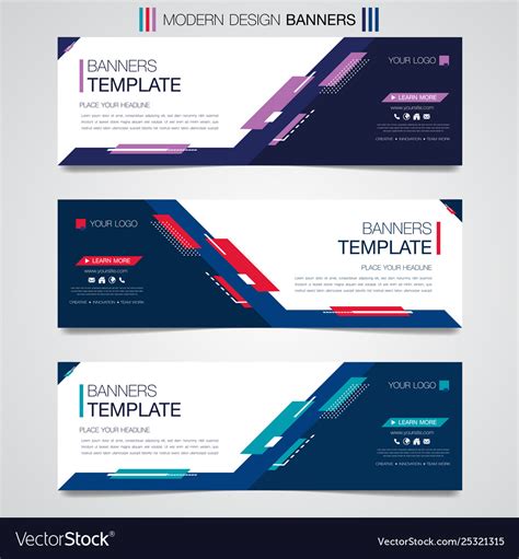 Abstract horizontal business banner template Vector Image