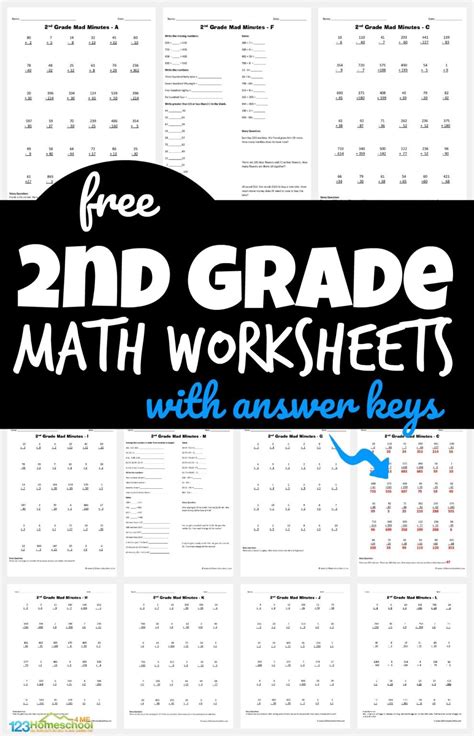 ️ FREE Printable 2nd Grade Math Minutes Worksheets pdf