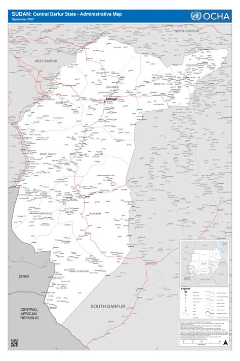 Sudan: Central Darfur State - Administrative Map September 2012 - Sudan ...