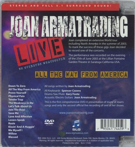 Joan Armatrading Live All The Way From America US DVD-Audio disc — RareVinyl.com