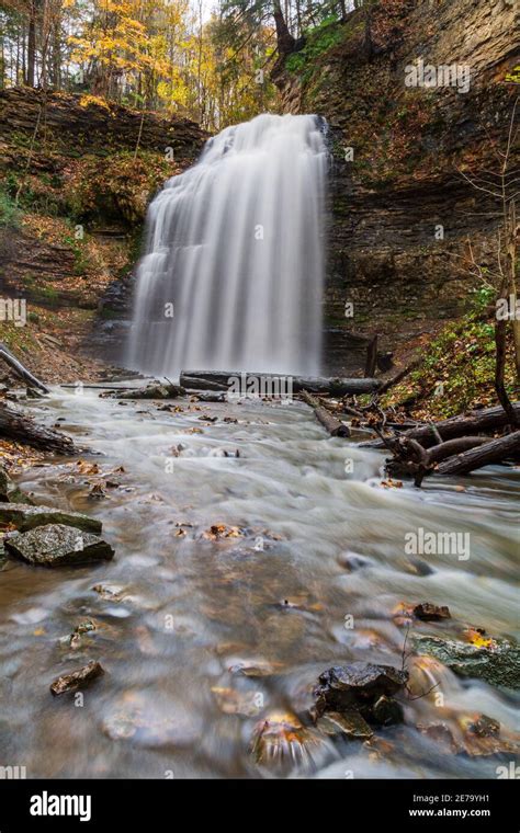 Niagara Escarpment Bruce Trail Autumn Waterfalls and Forest Stock Photo - Alamy