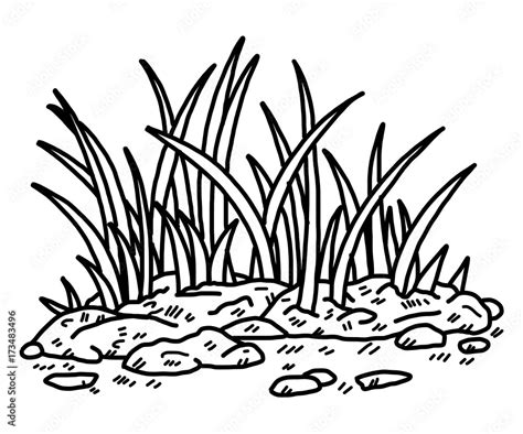 Grass Drawing Black And White