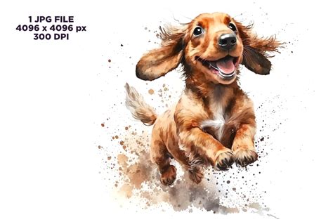 Watercolor Dachshund Graphic by Dukono · Creative Fabrica