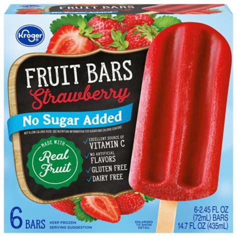 Kroger® No Sugar Added Strawberry Frozen Fruit Bars, 6 ct - Kroger