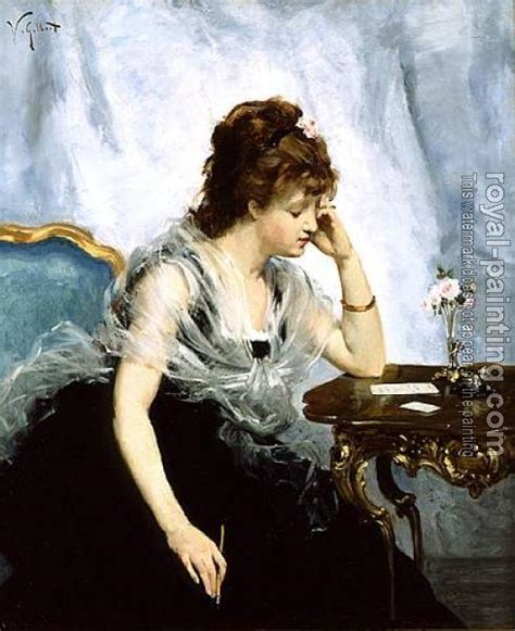 A Young Lady Writing a Letter by Victor Gabriel Gilbert | Oil Painting ...