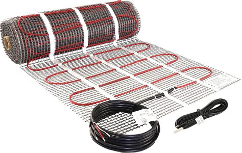 LuxHeat 10 Sqft Heating Mat, 120v Electric Radiant Floor Heating System with Self-Adhesive Mesh ...