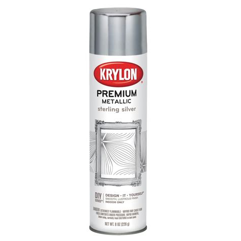 Krylon Premium Metallic Coating Spray Paint, 8 oz., Sterling Silver ...