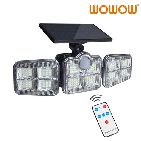 WOWOW IP65 Waterproof Outdoor Solar Motion Sensor Flood Lights - 3 ...