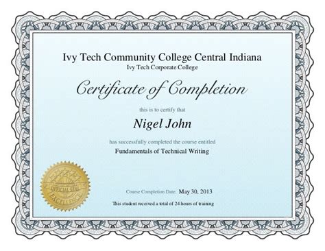 Fundamentals of Technical Writing Certificate