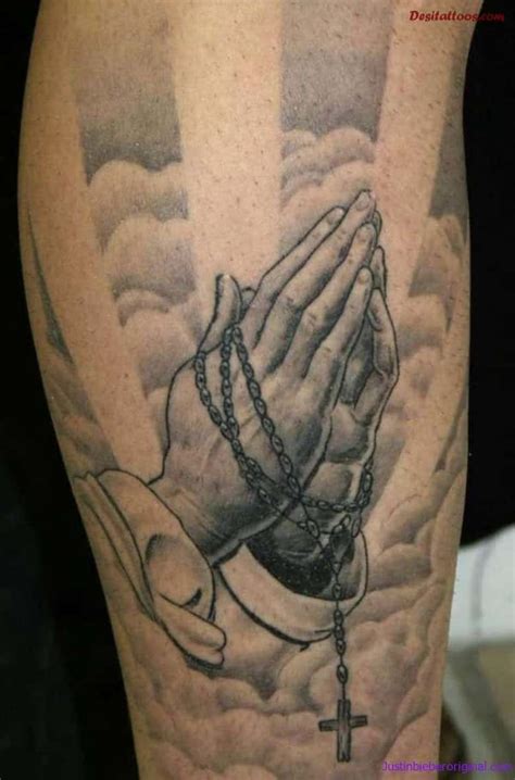 Praying Hands Cross Tattoo