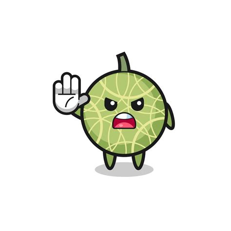 melon character doing stop gesture 3855882 Vector Art at Vecteezy