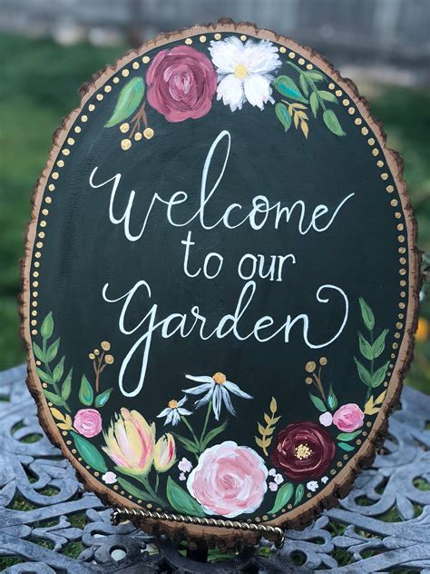 Excited to share the latest addition to my #etsy shop: Welcome To Our Garden Hand Painted Sign ...