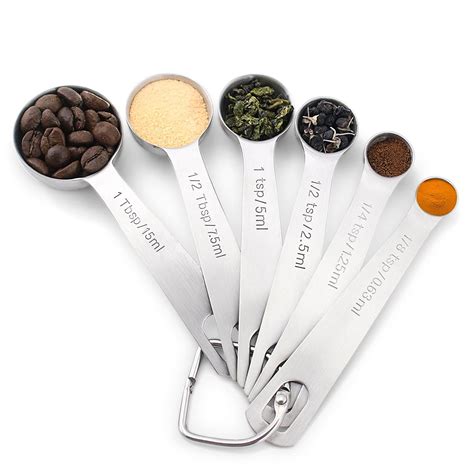 Measuring Spoon Set Set of 6 Dry or Liquid 430 Stainless Steel ...