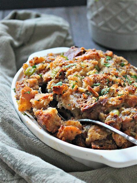 Traditional Bread Sausage Stuffing recipe ~ A Gouda Life