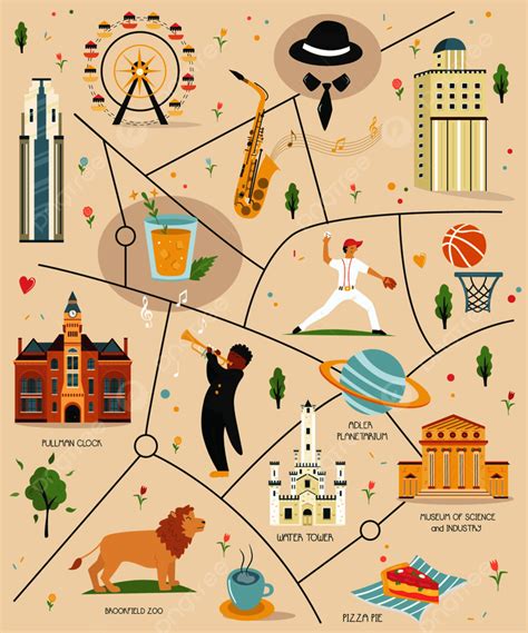 Chicago Map PNG, Vector, PSD, and Clipart With Transparent Background for Free Download | Pngtree