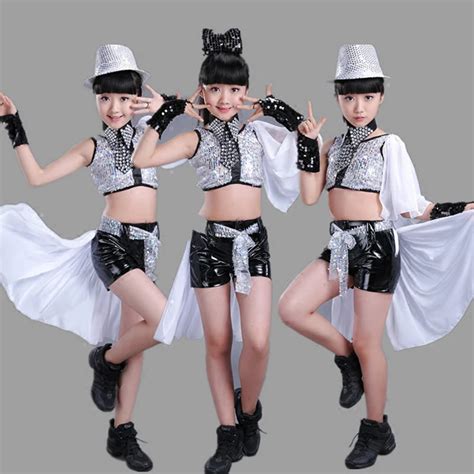 New Girls Jazz Dance Costumes Girls Kids Hip Hop Dancing Outfits ...