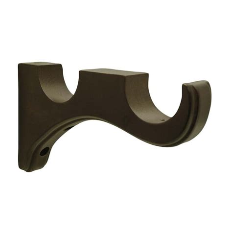 allen + roth 2-Pack Mink Wood Double Curtain Rod Bracket in the Curtain Rod Brackets department ...