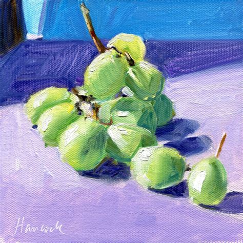 Gretchen Hancock's Paintings: Green Grapes on Lavender