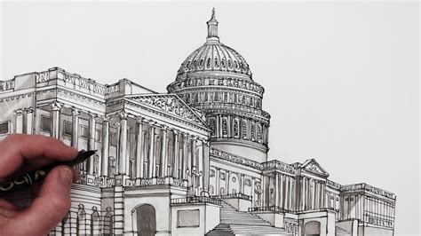 How to Draw Buildings: The United States Capitol Building - YouTube