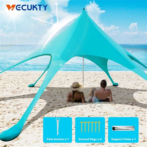 Beach Canopy Tent , VECUKTY 12x12 FT Beach Sun Shelter Sun Shade UPF 50+ UV,Turquoise - Walmart.com