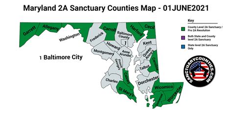 New Maryland Second Amendment Sanctuary State Map Update 01JUNE2021 ...