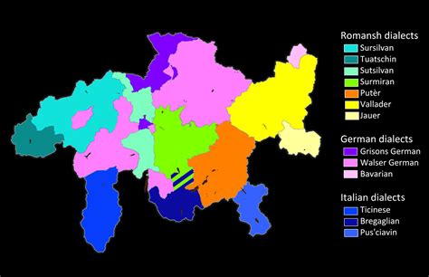 Romansh, German and Italian dialects in the Canton of Grisons ...