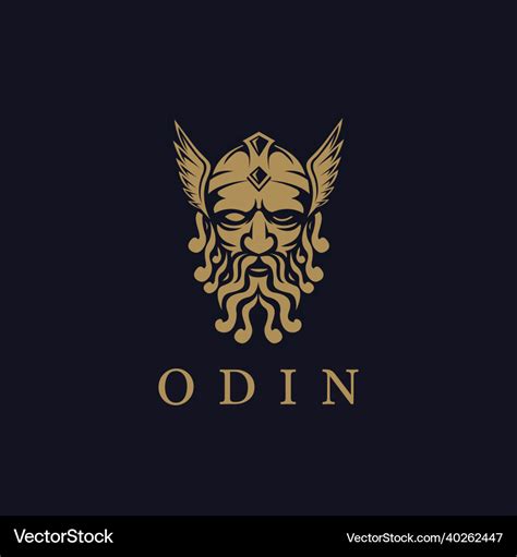 Head of nordic odin god logo on dark background Vector Image