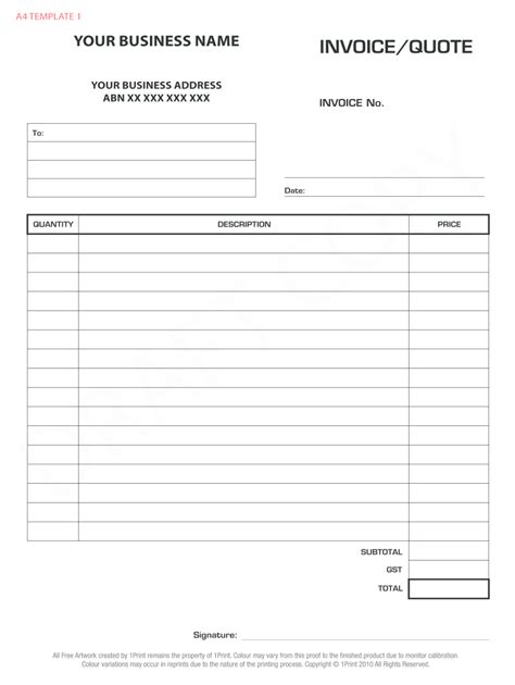 Fillable Invoice Template Pdf – PARAHYENA