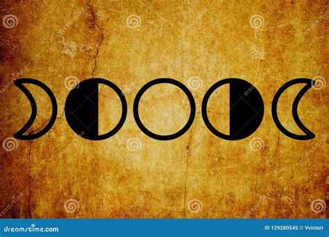 Moon Phases Magic Symbols Vintage Background Royalty-Free Stock Photo ...