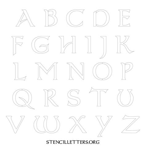 Free Printable Uppercase Letter Stencils Design Style 28 Celtic - Stencil Letters Org