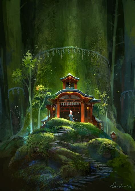 Fox Shrine by sandara on DeviantArt | Japanese shrine, Shrines art, Concept art