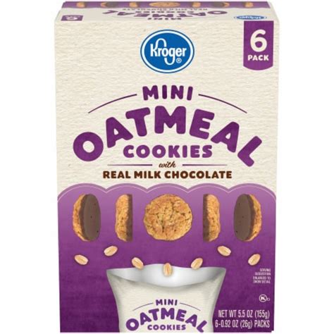 Kroger® Mini Oatmeal Cookies with Real Milk Chocolate, 6 ct / 0.92 oz - Pick ‘n Save