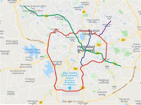 Hyderabad Metro Stops Map