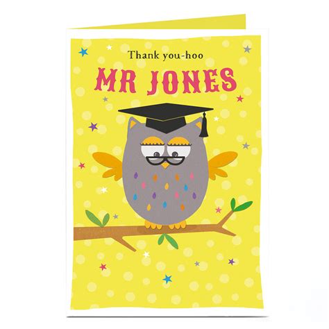 Buy Personalised Thank You Teacher Card - Thank You-Hoo for GBP 1.79 | Card Factory UK