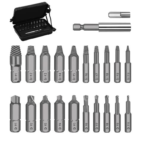 Buy Damaged Screw Extractor Set, 22 PCS Stripped Kit for Broken Bolt All-Purpose HSS Remover Set ...