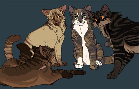 Tigerstar's family!!! Tawnypelt, Bramblestar, Hawkfrost and Mothwing | Warrior cat drawings ...