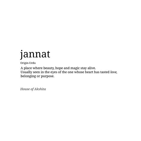 #jannat #poetry | Unusual words, Unique words definitions, Cool words