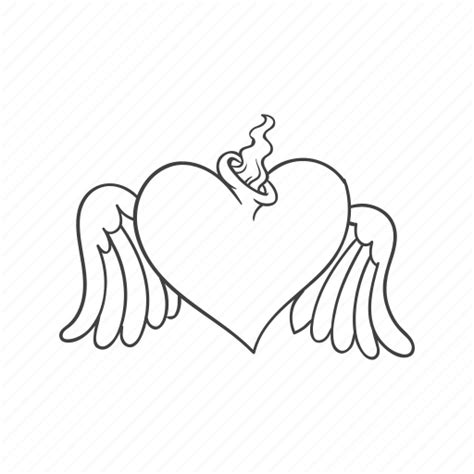 Sacred, heart, sacred heart, tattoo, wings icon - Download on Iconfinder