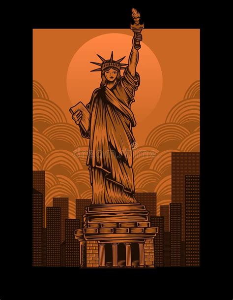 Statue Liberty Skull Stock Illustrations – 119 Statue Liberty Skull ...