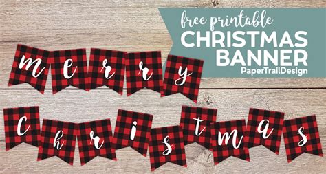 Free Printable Merry Christmas Banner - Paper Trail Design