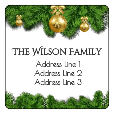 Christmas Return Address Labels Template