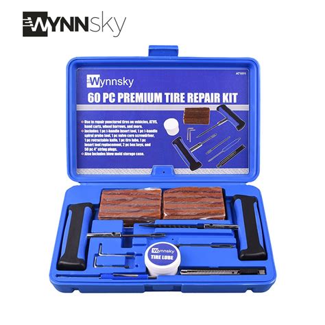WYNNsky Heavy Duty Tire Repair Tools Kit 60 Pcs Set Truck Tool Box For ...