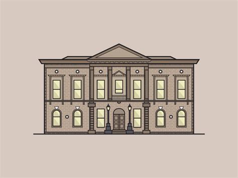 Town Hall Illustration | Building illustration, Town hall, Town drawing