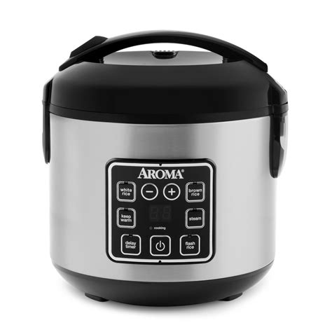 AROMA Digital Rice Cooker, 4-Cup (Uncooked) / 8-Cup (Cooked), Steamer ...