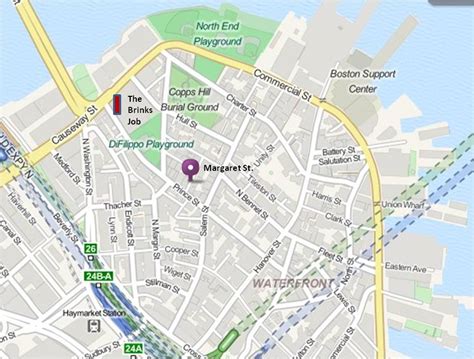 Map Of Boston North End - Tourist Map Of English