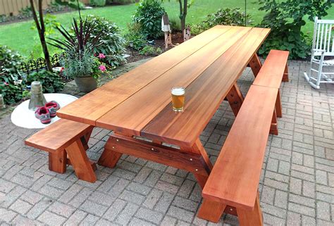 Large Wooden Picnic Table, Custom Wood Picnic Table Kit