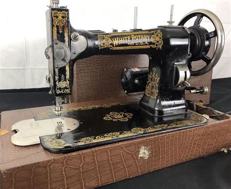 Antique Vintage White Family Rotary Sewing Machine FR Serial Early 1900 W/case | White rotary ...