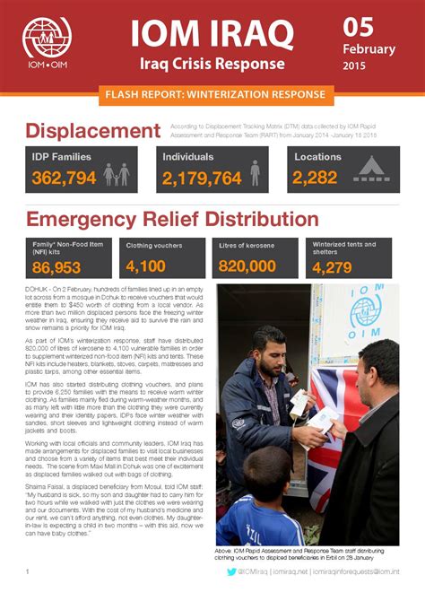 IOM #Iraq Flash Report: Winterization Response (5 February 2015) by International Organization ...