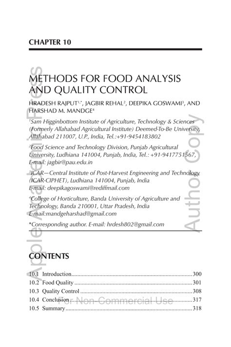 (PDF) Methods for Food Analysis and Quality Control