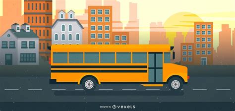 Travelling School Bus Illustration Vector Download